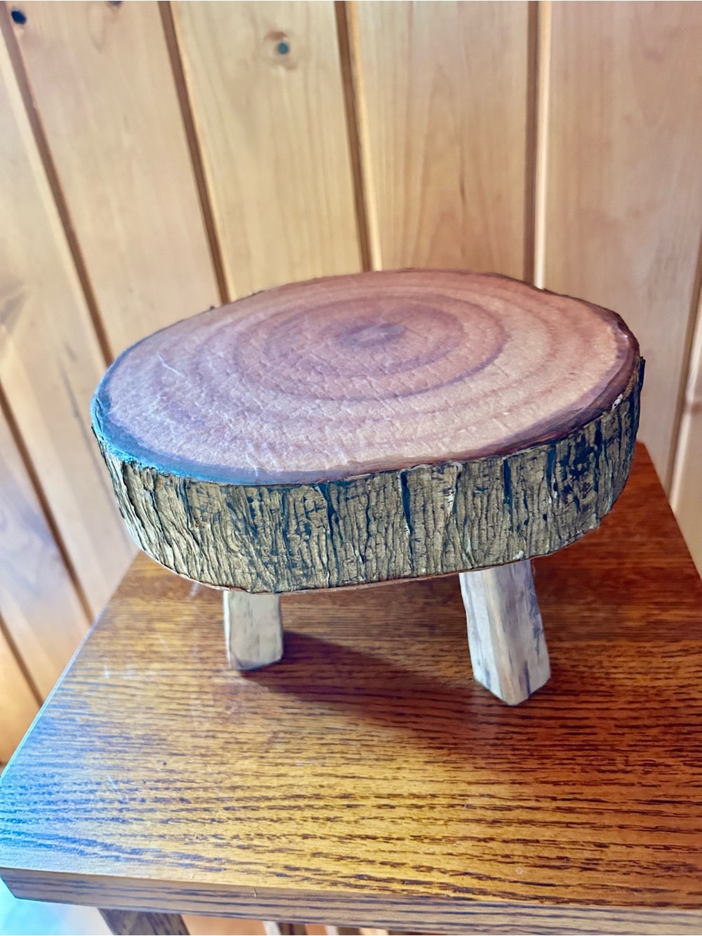 Styrofoam Rustic Wood Slice Pedestal